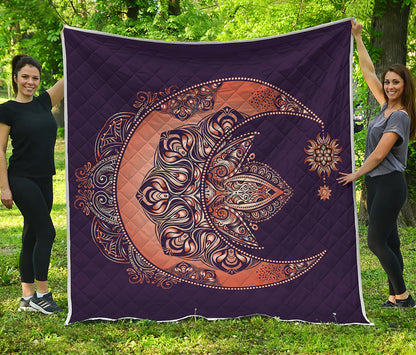 Bohemian Moon And Sun Print Quilt