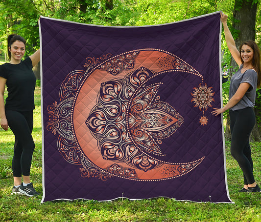 Bohemian Moon And Sun Print Quilt