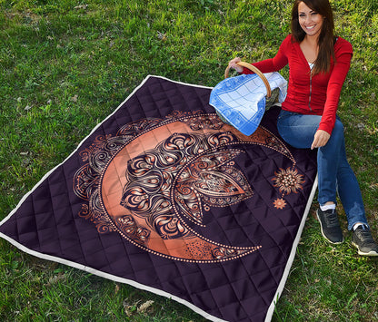 Bohemian Moon And Sun Print Quilt