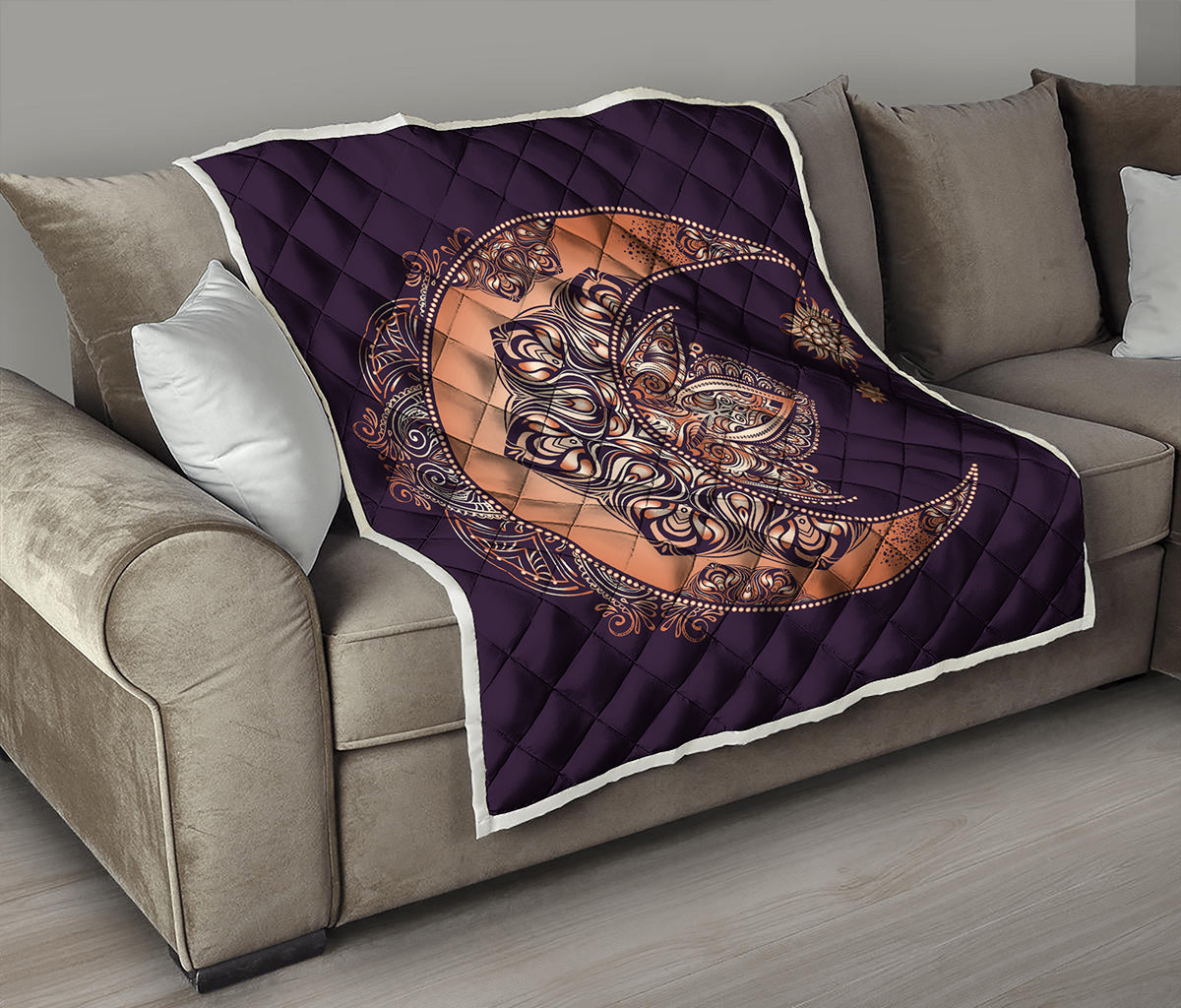 Bohemian Moon And Sun Print Quilt
