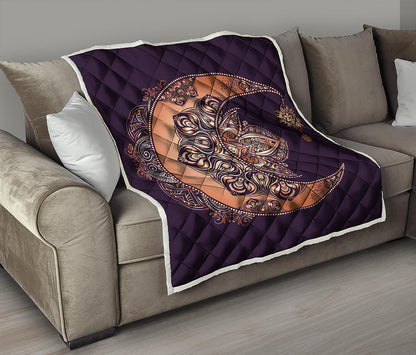 Bohemian Moon And Sun Print Quilt