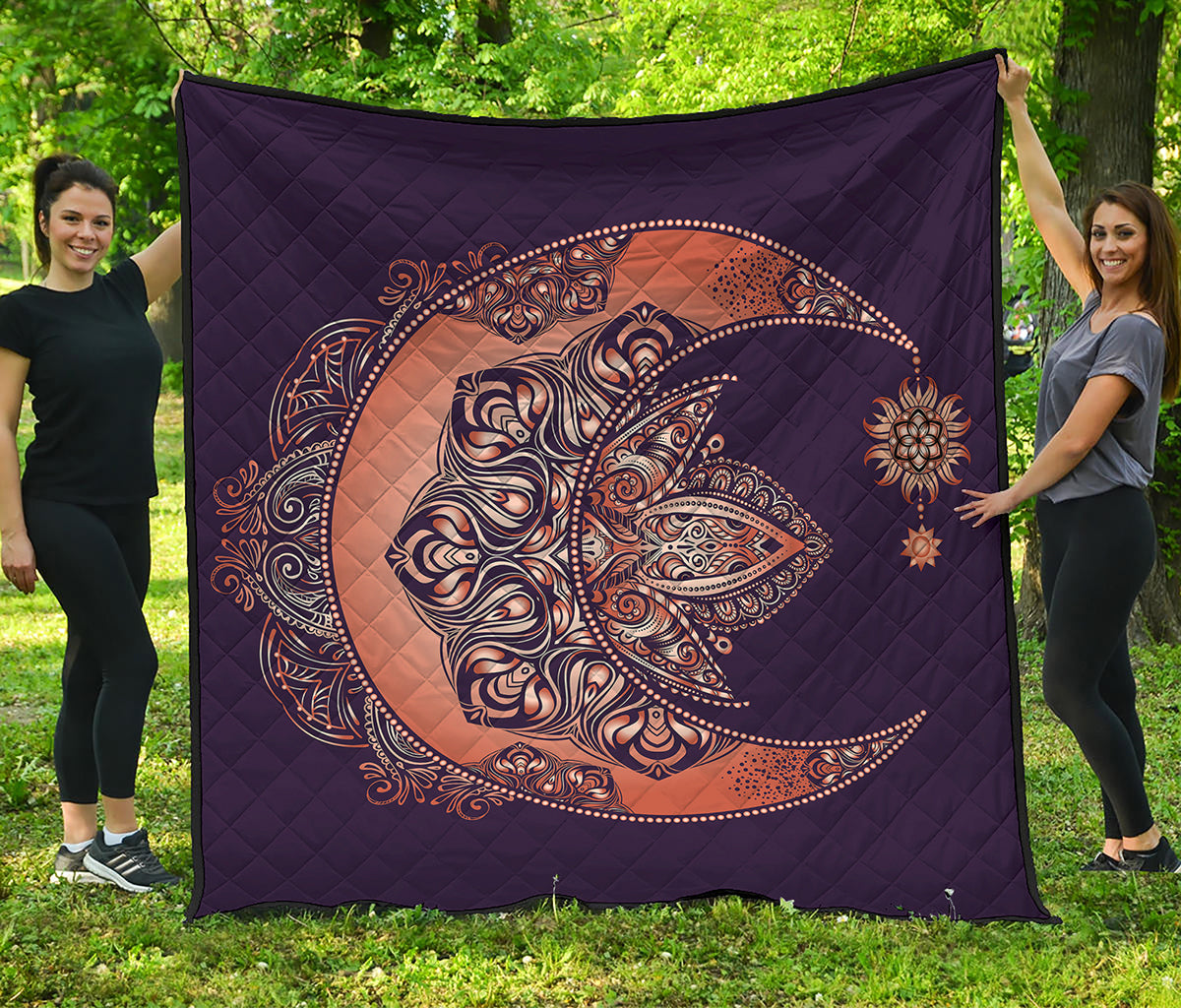 Bohemian Moon And Sun Print Quilt