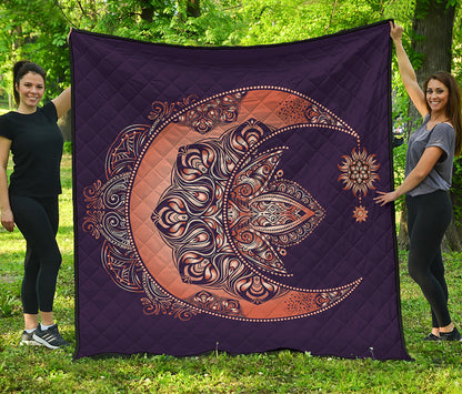 Bohemian Moon And Sun Print Quilt