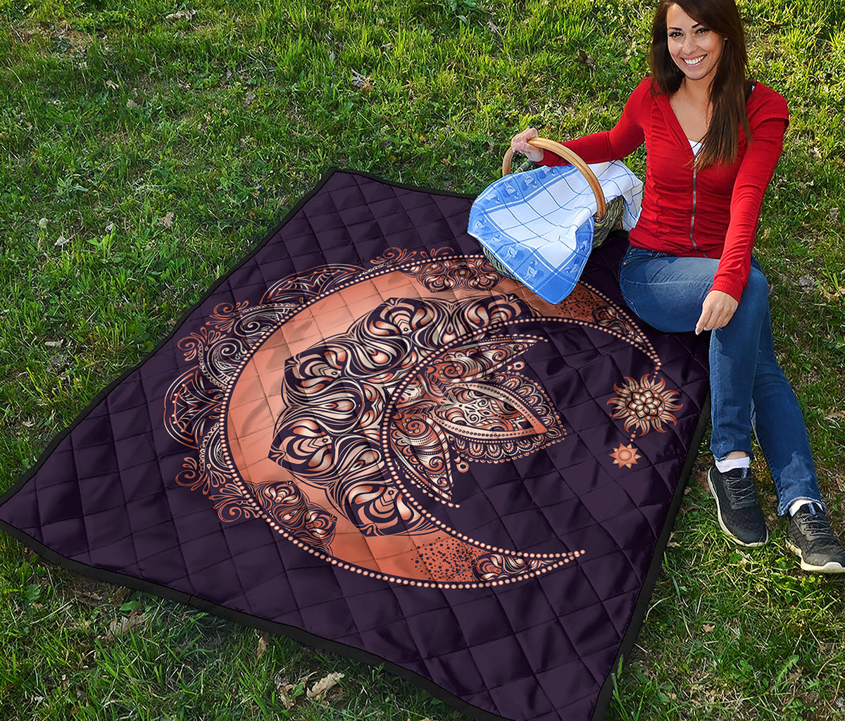 Bohemian Moon And Sun Print Quilt