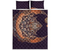 Bohemian Moon And Sun Print Quilt Bed Set