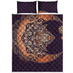 Bohemian Moon And Sun Print Quilt Bed Set