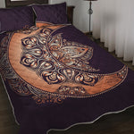 Bohemian Moon And Sun Print Quilt Bed Set