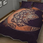 Bohemian Moon And Sun Print Quilt Bed Set