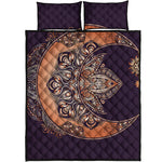 Bohemian Moon And Sun Print Quilt Bed Set