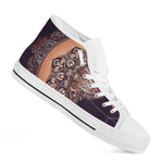 Bohemian Moon And Sun Print White High Top Shoes