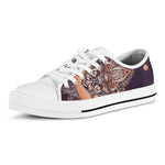 Bohemian Moon And Sun Print White Low Top Shoes