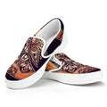 Bohemian Moon And Sun Print White Slip On Sneakers
