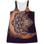 Bohemian Moon And Sun Print Women's Racerback Tank Top