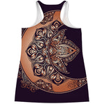 Bohemian Moon And Sun Print Women's Racerback Tank Top