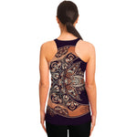 Bohemian Moon And Sun Print Women's Racerback Tank Top