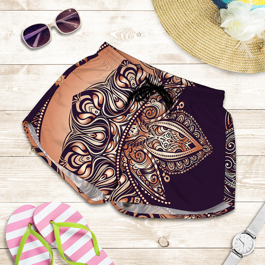 Bohemian Moon And Sun Print Women's Shorts