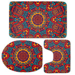 Bohemian Native Mandala Pattern Print 3 Piece Bath Mat Set