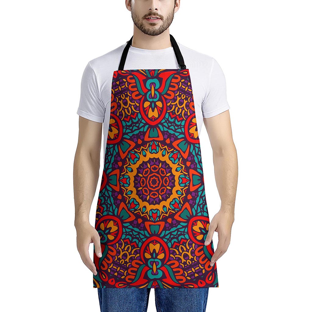 Bohemian Native Mandala Pattern Print Apron