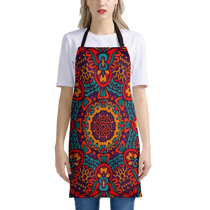 Bohemian Native Mandala Pattern Print Apron