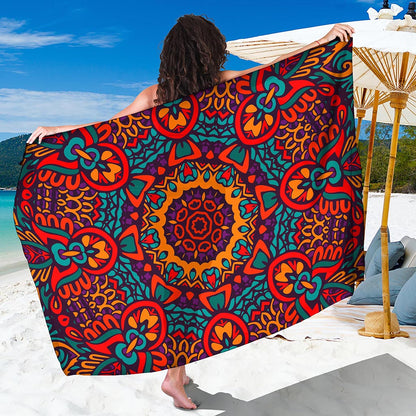 Bohemian Native Mandala Pattern Print Beach Sarong Wrap