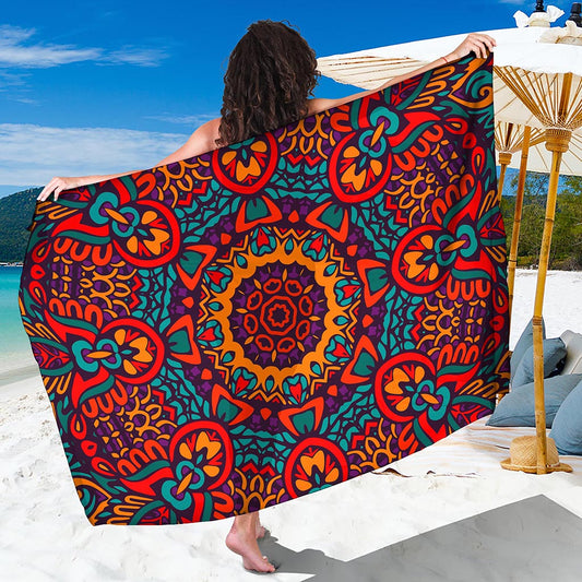 Bohemian Native Mandala Pattern Print Beach Sarong Wrap