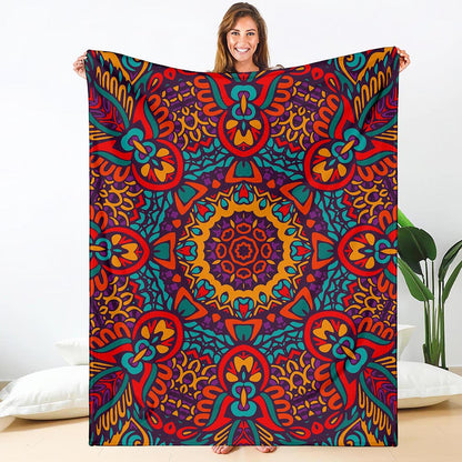 Bohemian Native Mandala Pattern Print Blanket