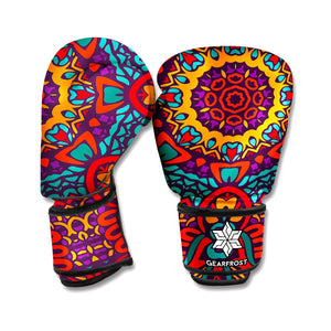 Bohemian Native Mandala Pattern Print Boxing Gloves