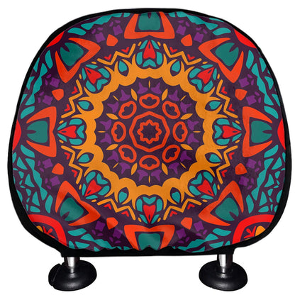 Bohemian Native Mandala Pattern Print Car Headrest Covers