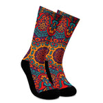 Bohemian Native Mandala Pattern Print Crew Socks