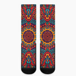 Bohemian Native Mandala Pattern Print Crew Socks
