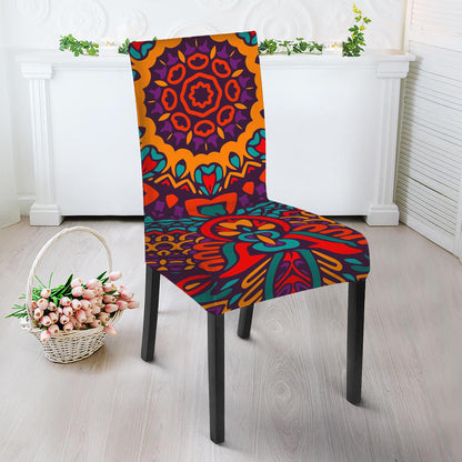 Bohemian Native Mandala Pattern Print Dining Chair Slipcover