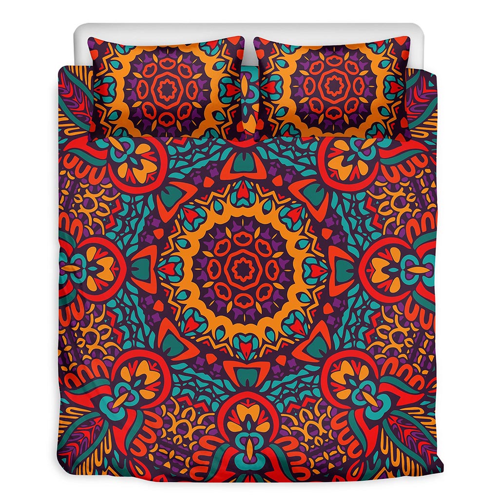 Bohemian Native Mandala Pattern Print Duvet Cover Bedding Set