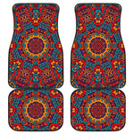 Bohemian Native Mandala Pattern Print Front and Back Car Floor Mats