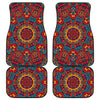 Bohemian Native Mandala Pattern Print Front and Back Car Floor Mats