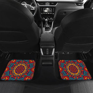 Bohemian Native Mandala Pattern Print Front and Back Car Floor Mats