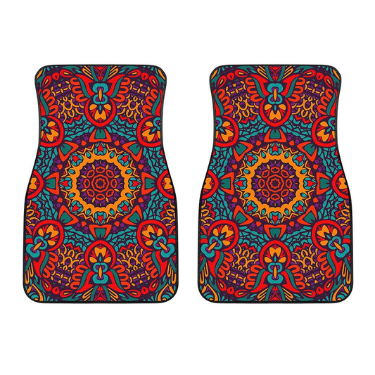 Bohemian Native Mandala Pattern Print Front Car Floor Mats