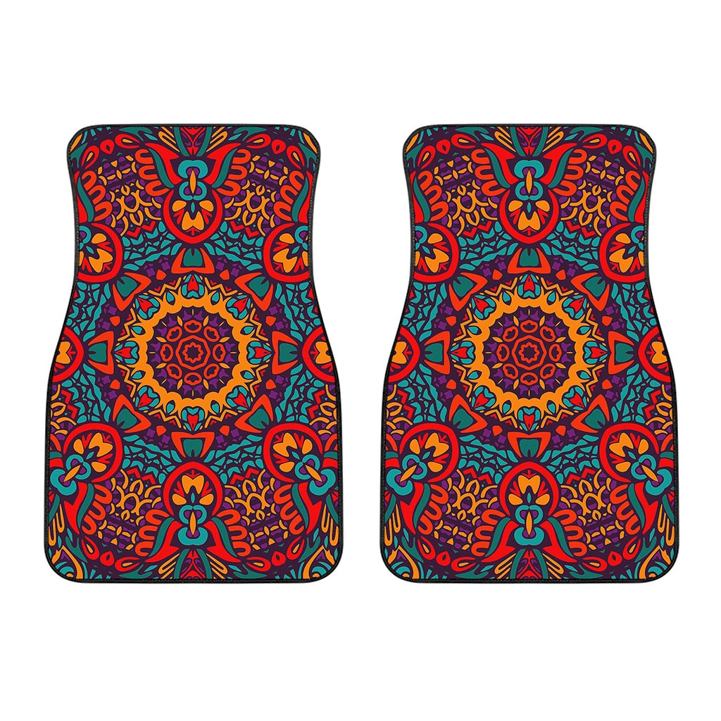 Bohemian Native Mandala Pattern Print Front Car Floor Mats