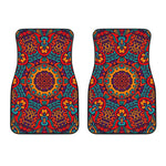 Bohemian Native Mandala Pattern Print Front Car Floor Mats