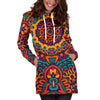 Bohemian Native Mandala Pattern Print Hoodie Dress GearFrost