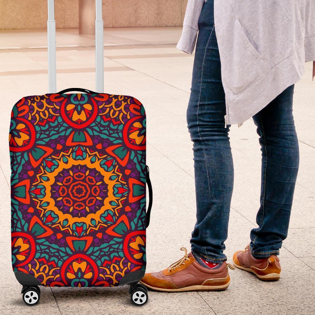 Bohemian Native Mandala Pattern Print Luggage Cover GearFrost
