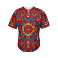 Bohemian Native Mandala Pattern Print Men's Baseball Jersey