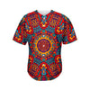 Bohemian Native Mandala Pattern Print Men's Baseball Jersey