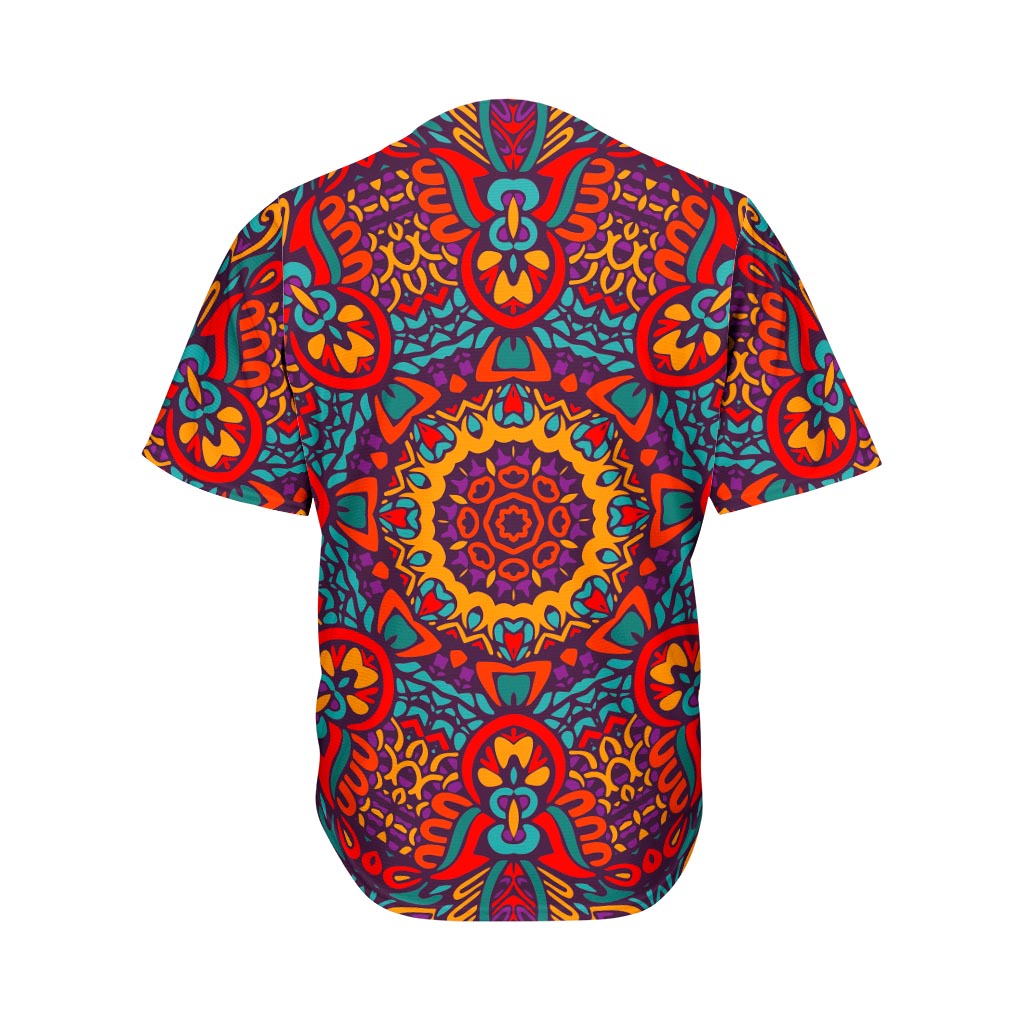 Bohemian Native Mandala Pattern Print Men's Baseball Jersey