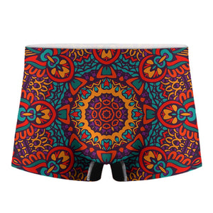 Bohemian Native Mandala Pattern Print Men's Boxer Briefs