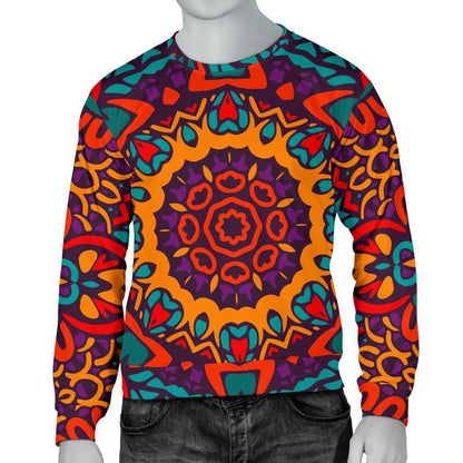 Bohemian Native Mandala Pattern Print Men's Crewneck Sweatshirt GearFrost
