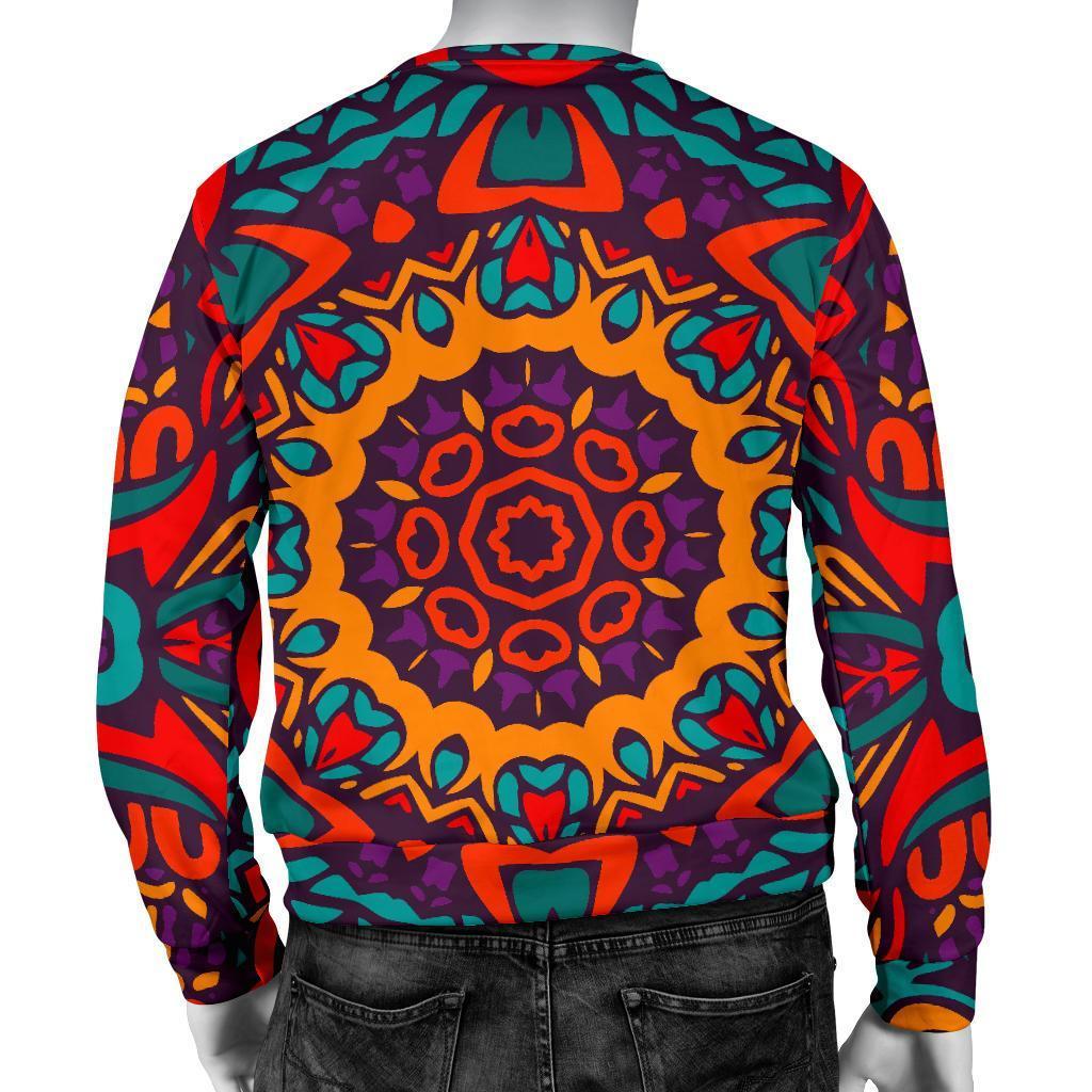 Bohemian Native Mandala Pattern Print Men's Crewneck Sweatshirt GearFrost