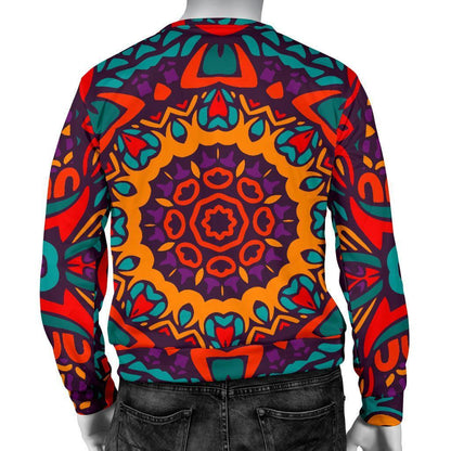 Bohemian Native Mandala Pattern Print Men's Crewneck Sweatshirt GearFrost