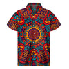 Bohemian Native Mandala Pattern Print Men's Short Sleeve Shirt