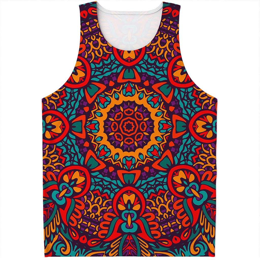 Bohemian Native Mandala Pattern Print Men's Tank Top