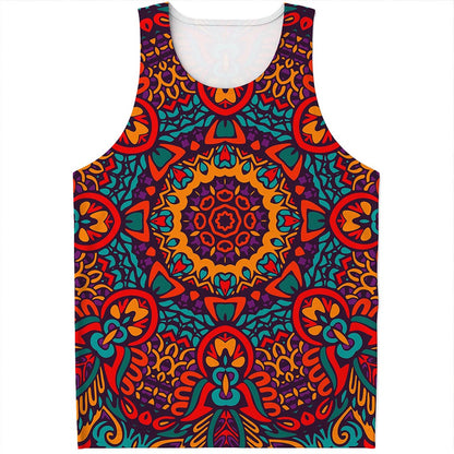 Bohemian Native Mandala Pattern Print Men's Tank Top